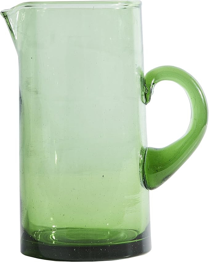 Moroccan Glass Cone Jug by Verve CULTURE | Handblown Water Pitcher, Green| 36 Fl. Oz. | Amazon (US)