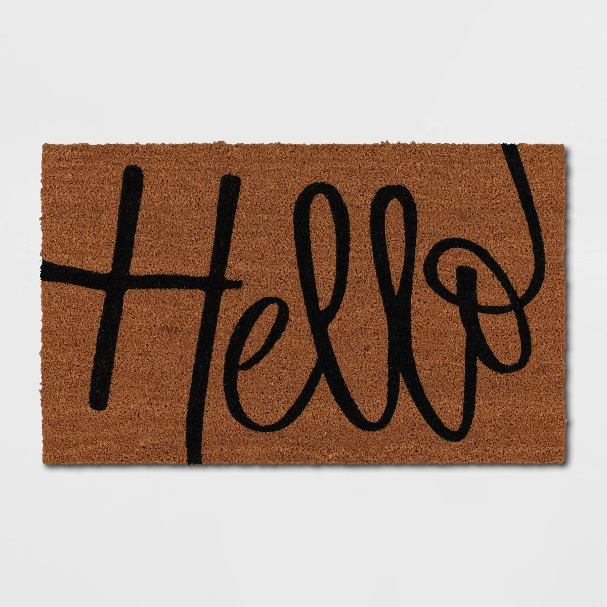 1'6"x2'6" 'Hello' Coir Doormat Black - Threshold™ | Target