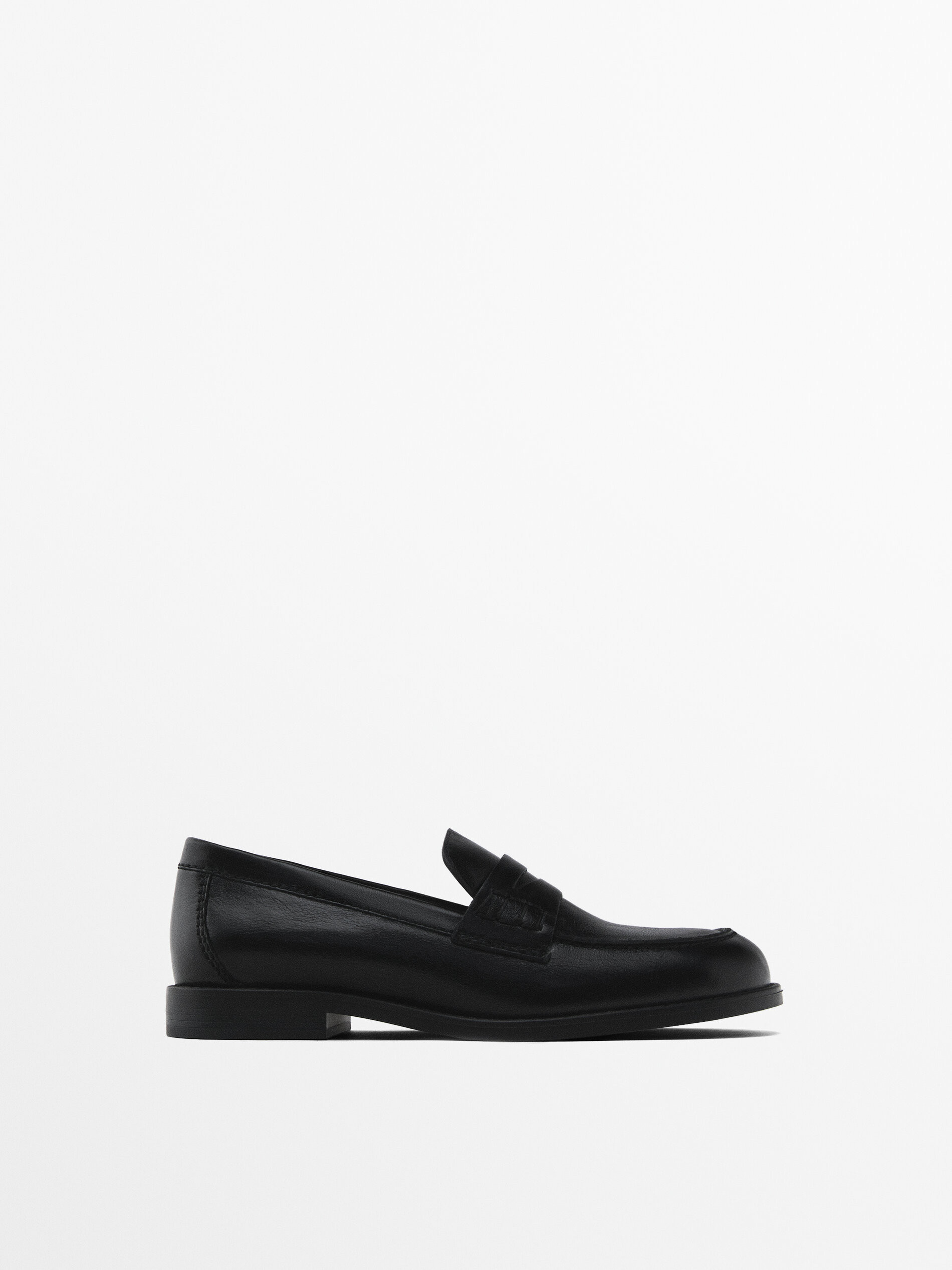 Leather penny loafers | Massimo Dutti US