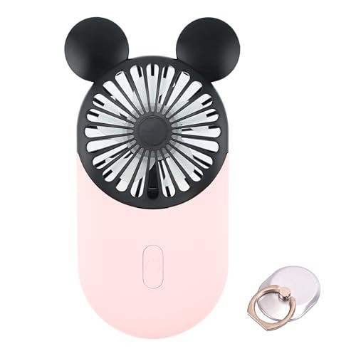 DecoLife Cute Handheld Mini USB Fan, Rechargeable Portable Fan, 3 Adjustable Speeds and Wearable Accessories, Pocket Size for Indoor Or Outdoor Activities (Pink) | Amazon (US)