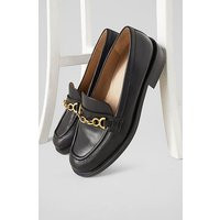 Soraya Black Leather Snaffle-Detail Loafers, Black | L.K. Bennett (UK)