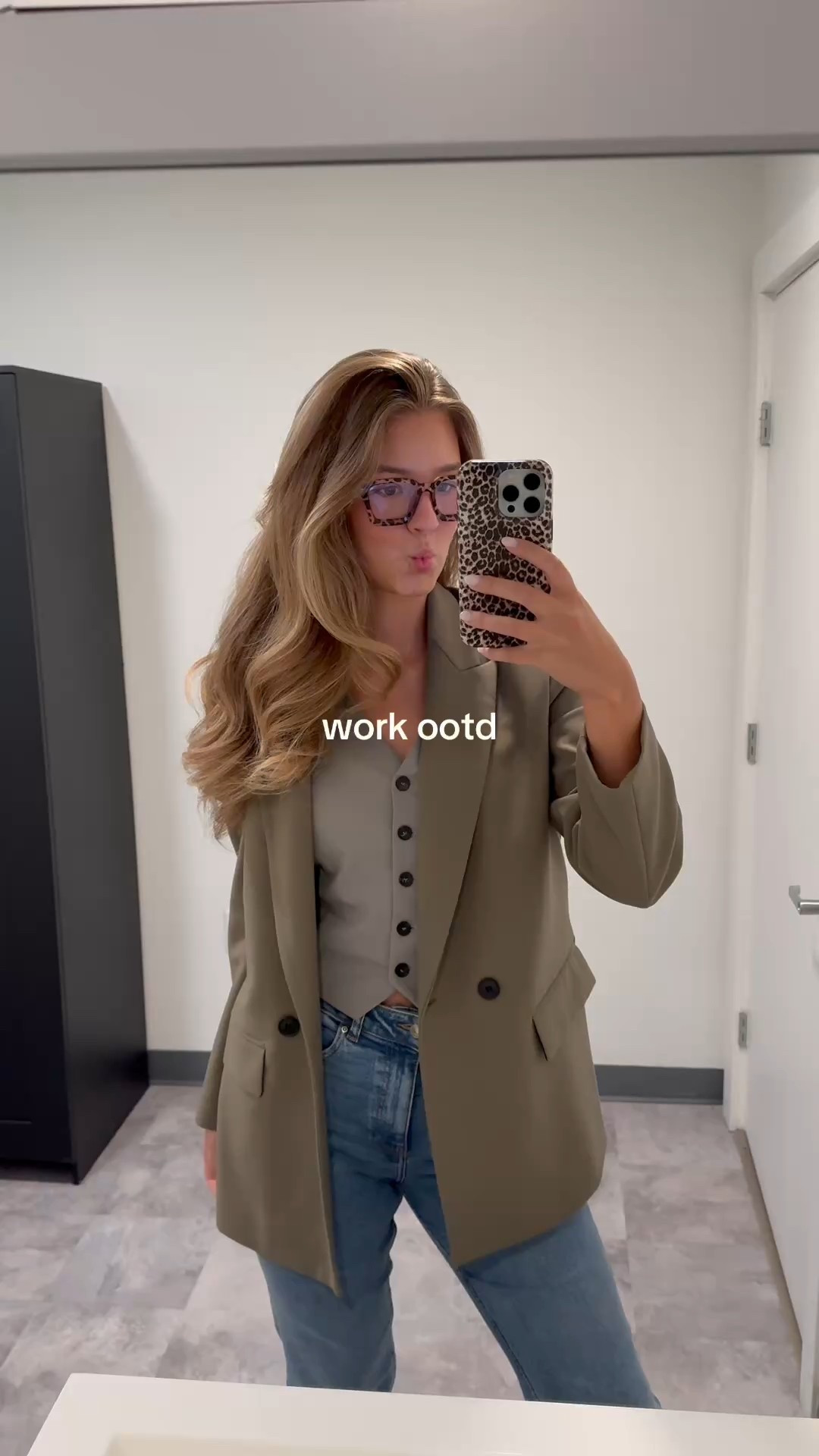 Outfit is Zara, but linked my fav blue light glasses + boots 🩶

#LTKWorkwear