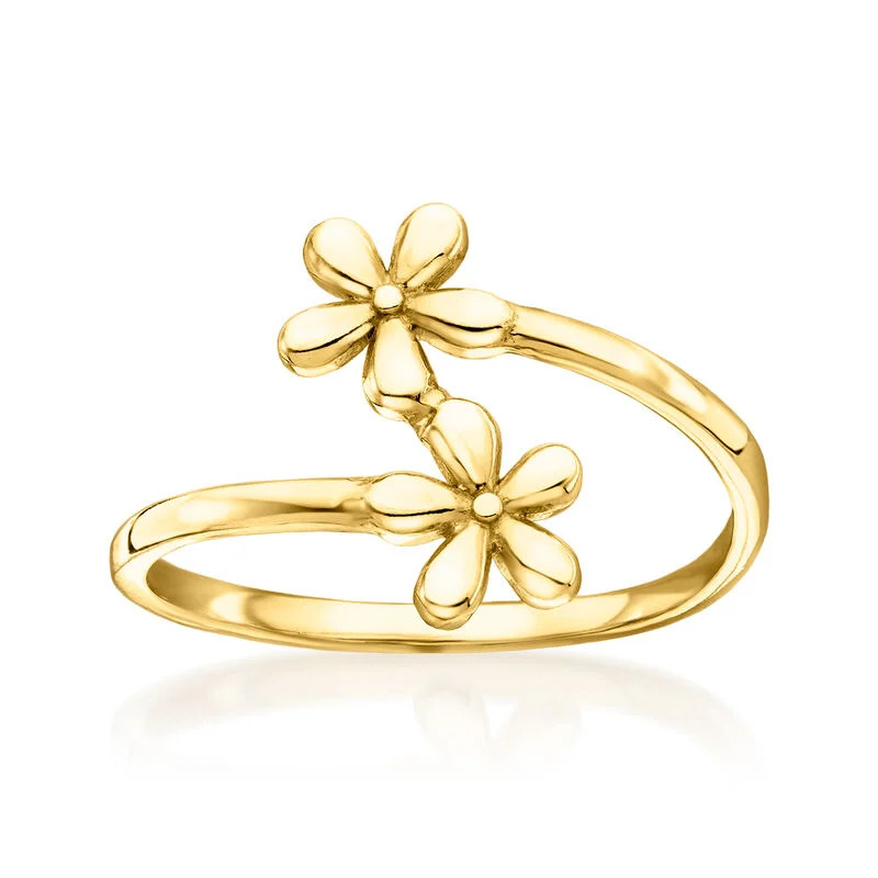 10kt Yellow Gold Flower Bypass Ring | Ross-Simons