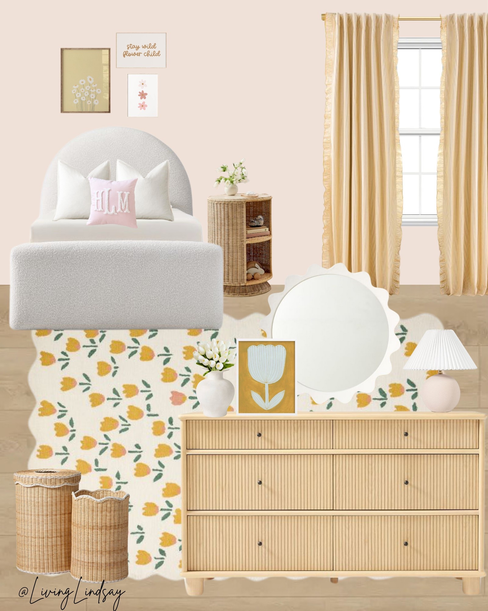 Girls pink and yellow bedrooms, yellow bedroom, tulips, floral bedroom, big girl room, teen girl room, little girls room, toddler girls room, floral rug, natural wood dresser, trundle bed

#LTKKids #LTKFamily #LTKHome