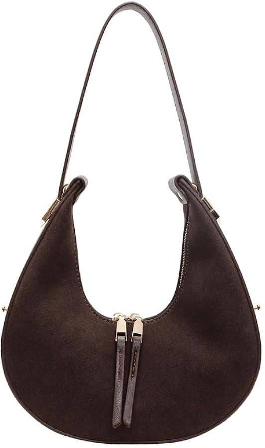 Trendyt Suede Tote Bag For Women Brown Suede Work Bag Suede HandBag Crossbody Luna Bag Slouchy Cr... | Amazon (US)
