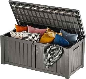 EAST OAK 120 Gallon Large Deck Box with Durable Stainless Steel Construction for Patio Furniture,... | Amazon (US)