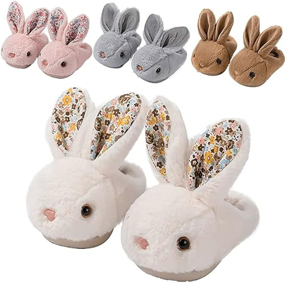 Girls Toddler Slippers Boys House Shoes for Little Kids Cute with Bunny Design Plush Indoor Slipp... | Amazon (US)