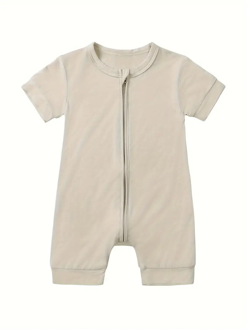 Infant's Bamboo Fiber Zip Bodysuit Comfy Short Sleeve Onesie - Temu | Temu Affiliate Program