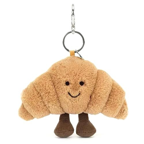 FUNINAA Cute Croissant Plush Keychain - Soft Bag Charm for Kids, plush keychain, Christmas & Birthdays (Khaki) | Amazon (US)
