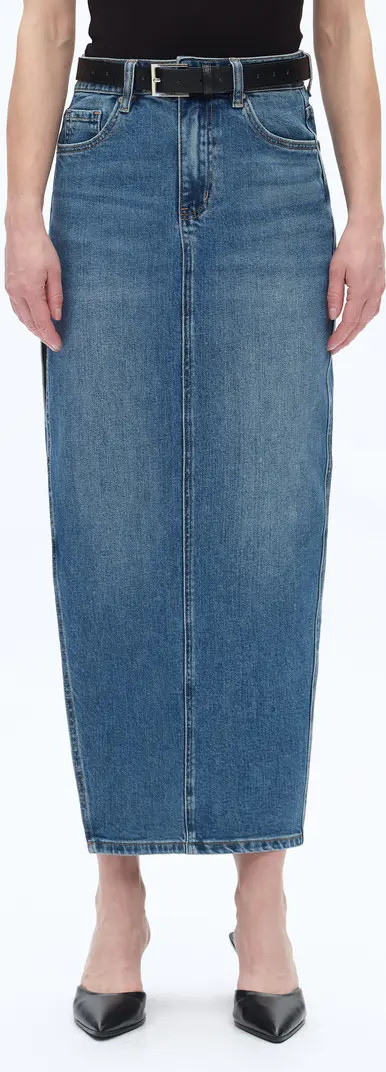 Side Slit Denim Maxi Skirt | Nordstrom