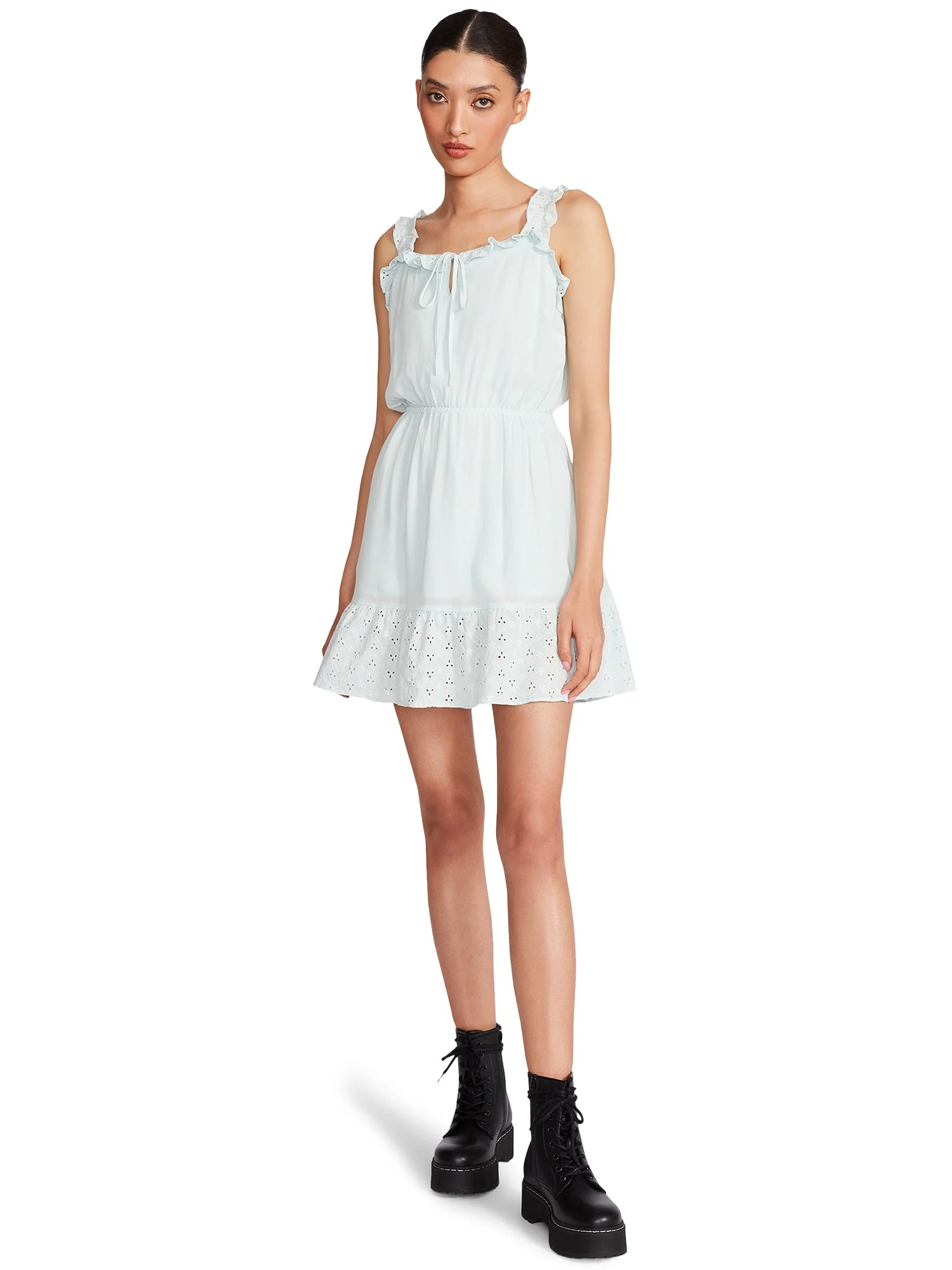 Luv Betsey By Betsey Johnson Women's Eyelet Ruffle Dress | Walmart (US)