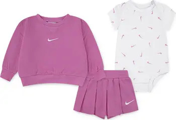Nike Essentials Scooter Sweatshirt, Shorts & Bodysuit Set | Nordstrom | Nordstrom