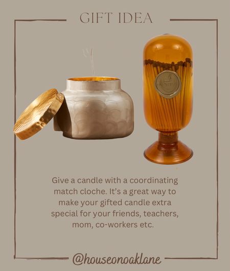 Perfect gift for friend, teacher, co worker, mom. Match cloche candle, Anthropologie Capri, blue candle, matches. Gift for her 

#LTKGiftGuide #LTKunder50 #LTKSeasonal
