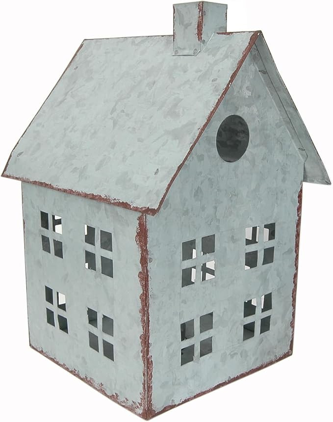 Tabletop Farmhouse Decor, Tin Houses, Christmas Display Village House 8 Inch Height X 5.5 Inch Wi... | Amazon (US)