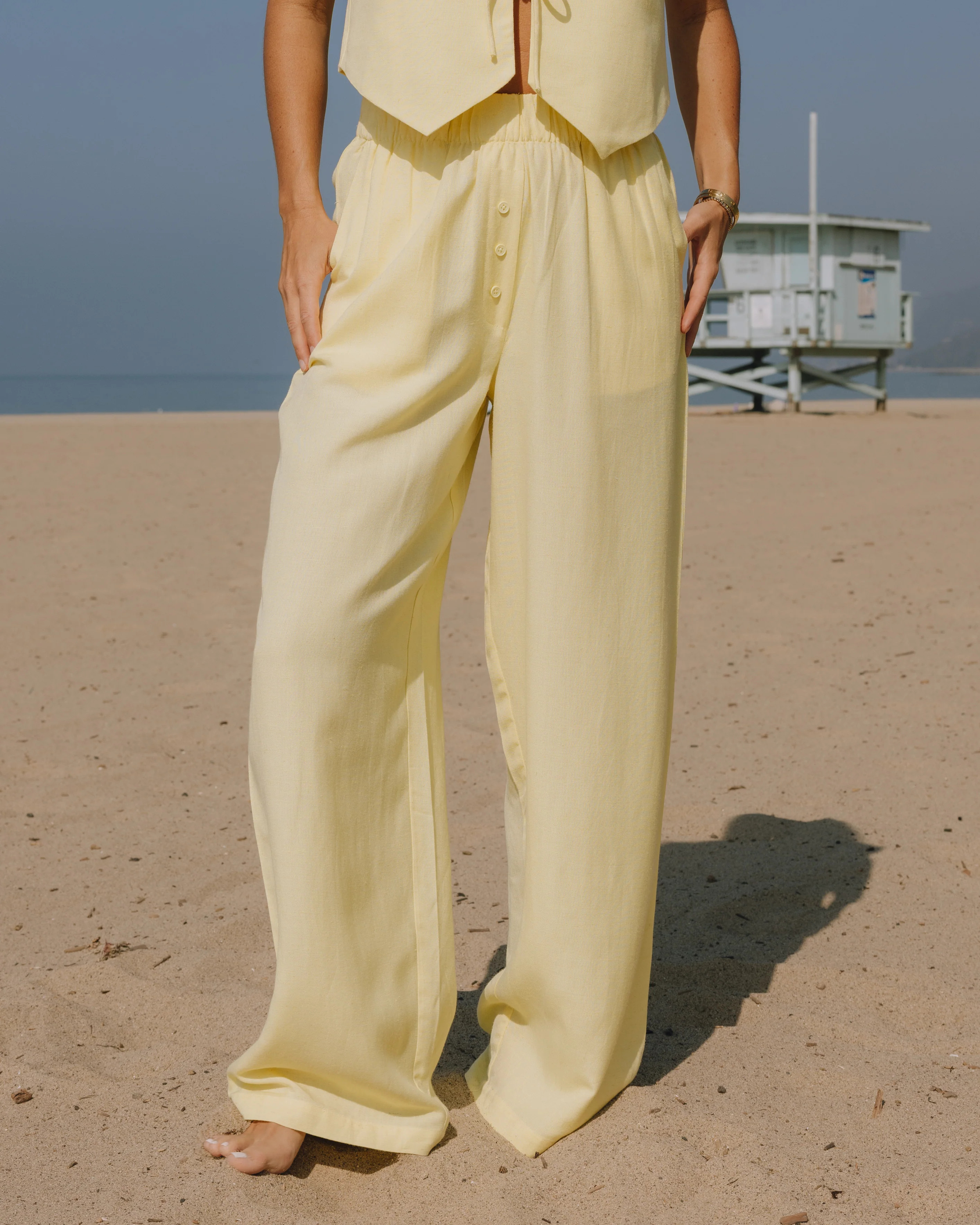 Linen Resort Pants - Lemonade | Daily Drills