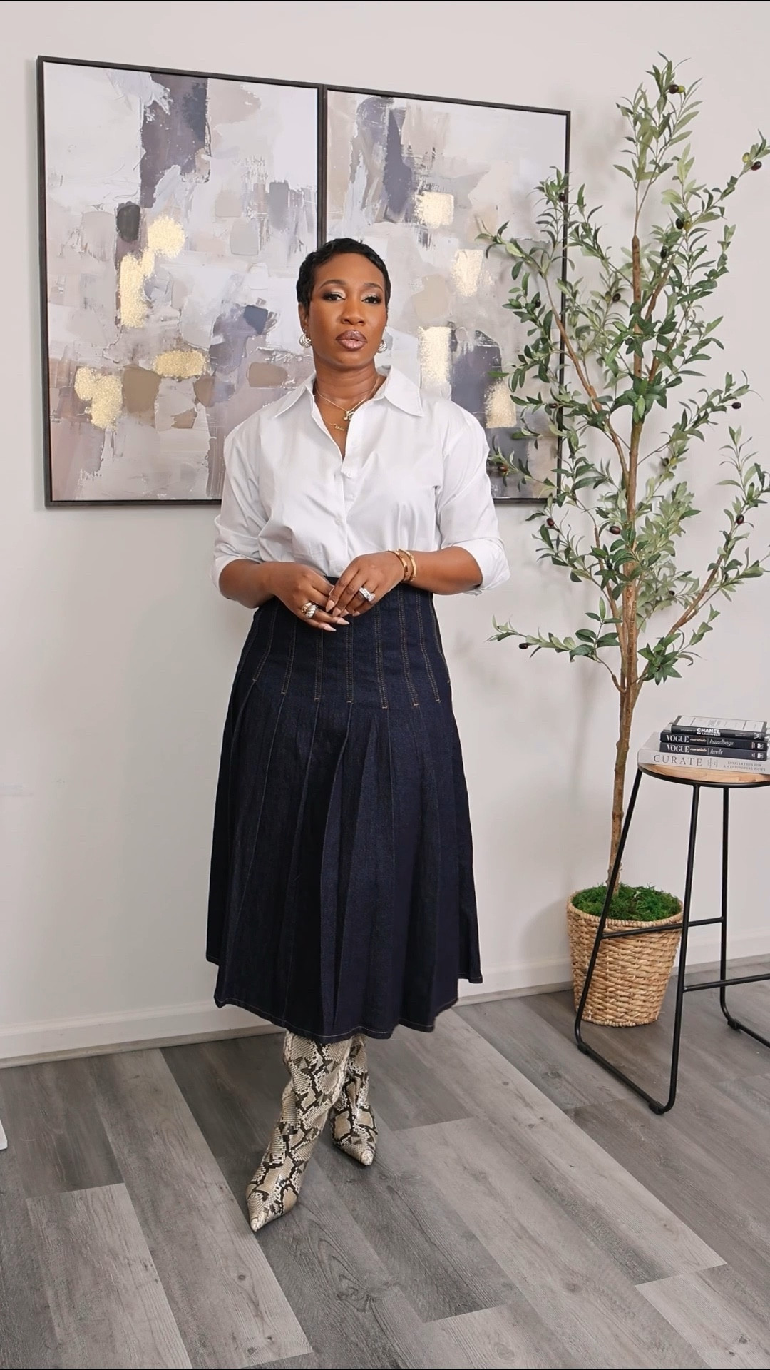 Fall Outfit Idea… Totally loving this denim skirt paired with a white button down shirt and boots.
Size 8 skirt
#LTKStyleTip

#LTKootd #LTKSeasonal
