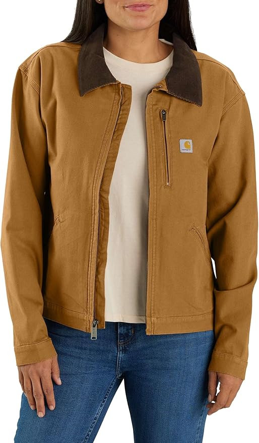 Carhatt Mens Rugged Flex Loose Fit Canvas Detroit Jacket | Amazon (US)
