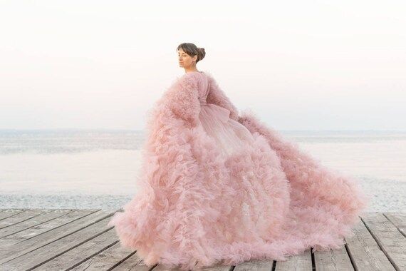MATERNITY DRESS FLUFFY Robe for Photoshoot  Raffled Tulle | Etsy | Etsy (US)