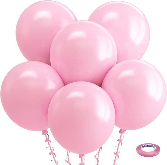 Bezente Pastel Pink Latex Party Balloons - 30 Pack 18 inch Large Thick Big Round Pink Balloons fo... | Amazon (US)