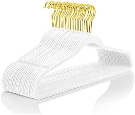 MIZGI Premium Velvet Hangers Pack 30 Pcs Heavyduty - Non Slip Slimline - Velvet Suit Hangers Whit... | Amazon (US)