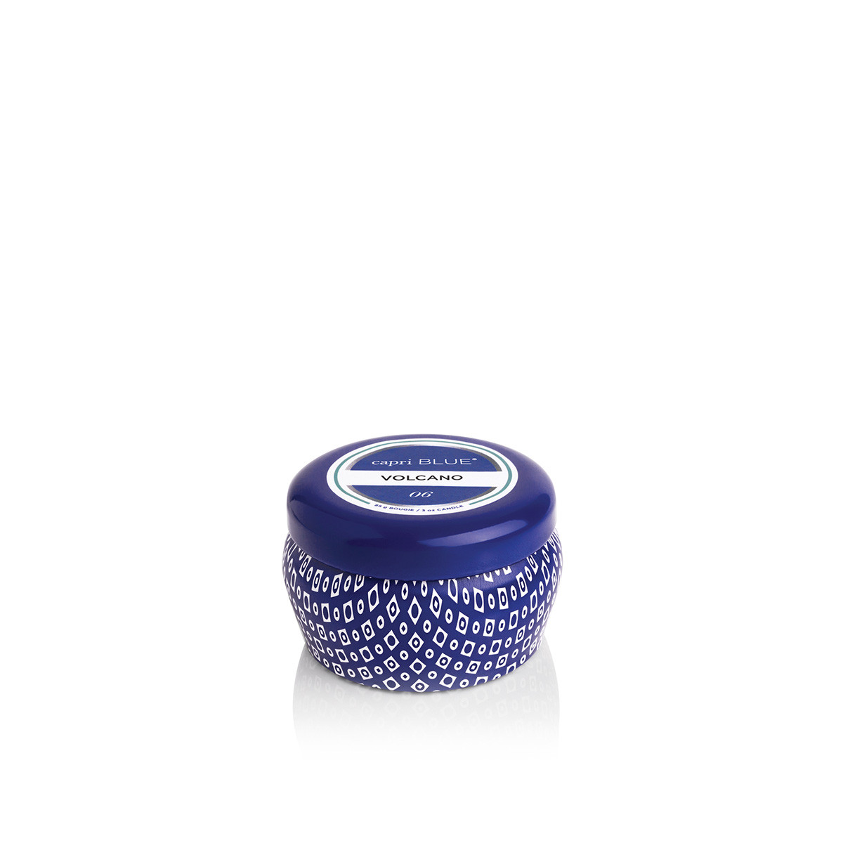 capri BLUE 3 oz . Blue Signature Mini Tin Candle Volcano | The Container Store