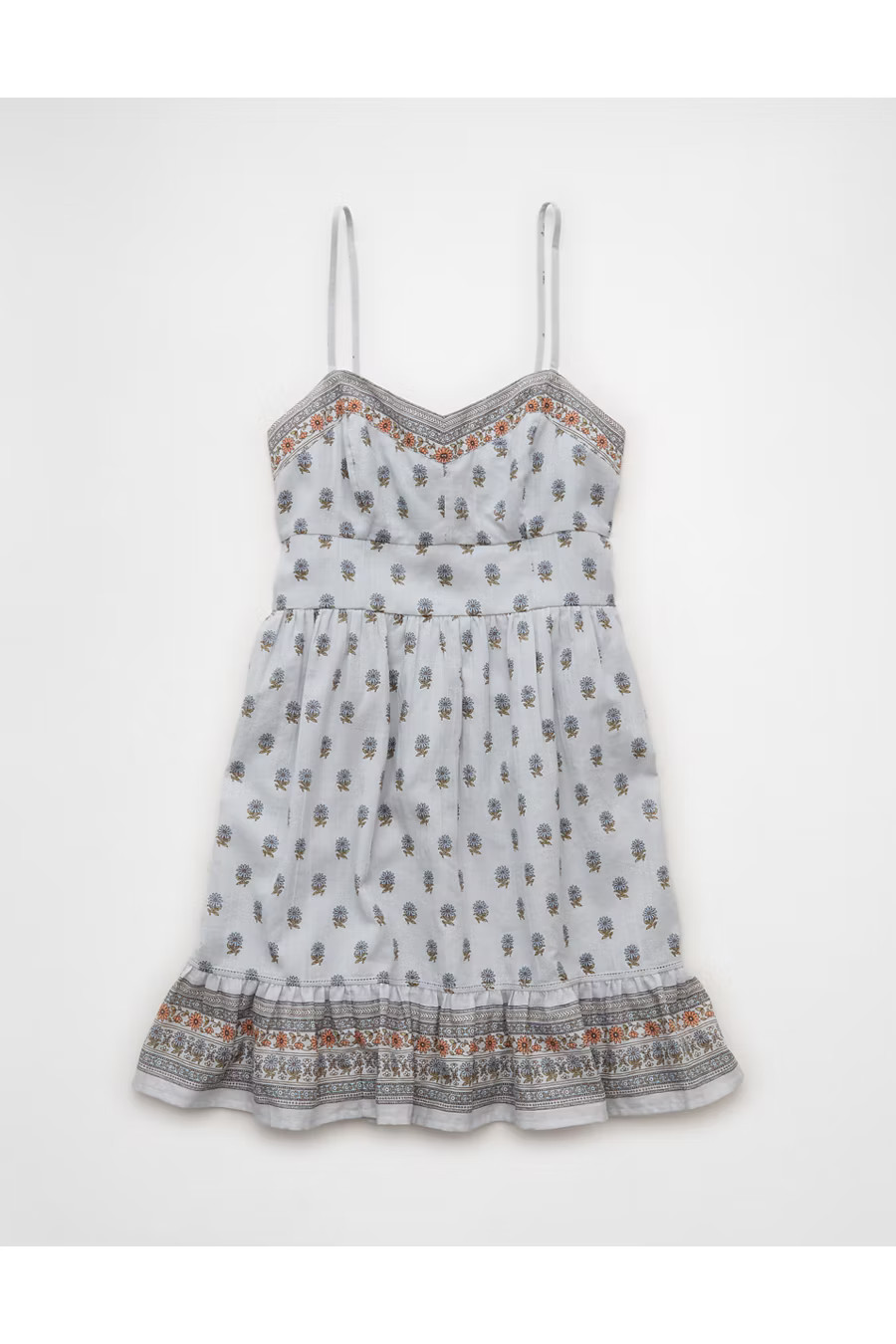 AE x The Summer I Turned Pretty Printed Mini Dress Women's Blue XXS | American Eagle Outfitters (US & CA)