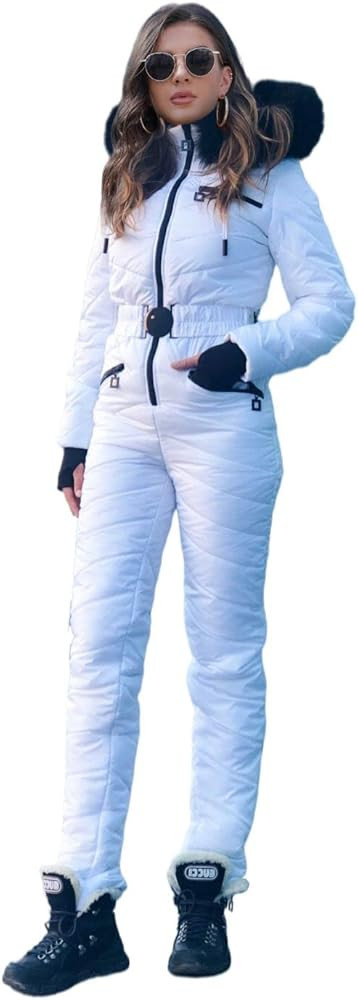 Yousify Womens Onesie Ski Suit Winter Outdoor Sports Waterproof Snowsuit Jumpsuits Jacket | Amazon (US)