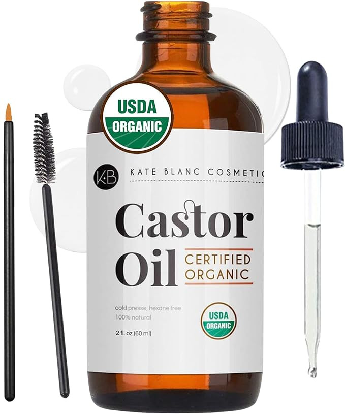 Kate Blanc Cosmetics Castor Oil Organic for Hair, Lashes, Face (2oz), 100% Pure, Cold Pressed, He... | Amazon (US)