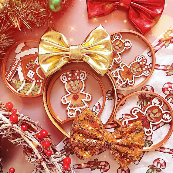Gingerbread Christmas Collection Mouse Ear Headband - Etsy | Etsy (US)