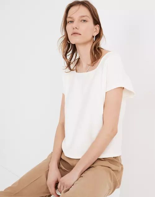 Ottoman Jacquard Square-Neck Top | Madewell