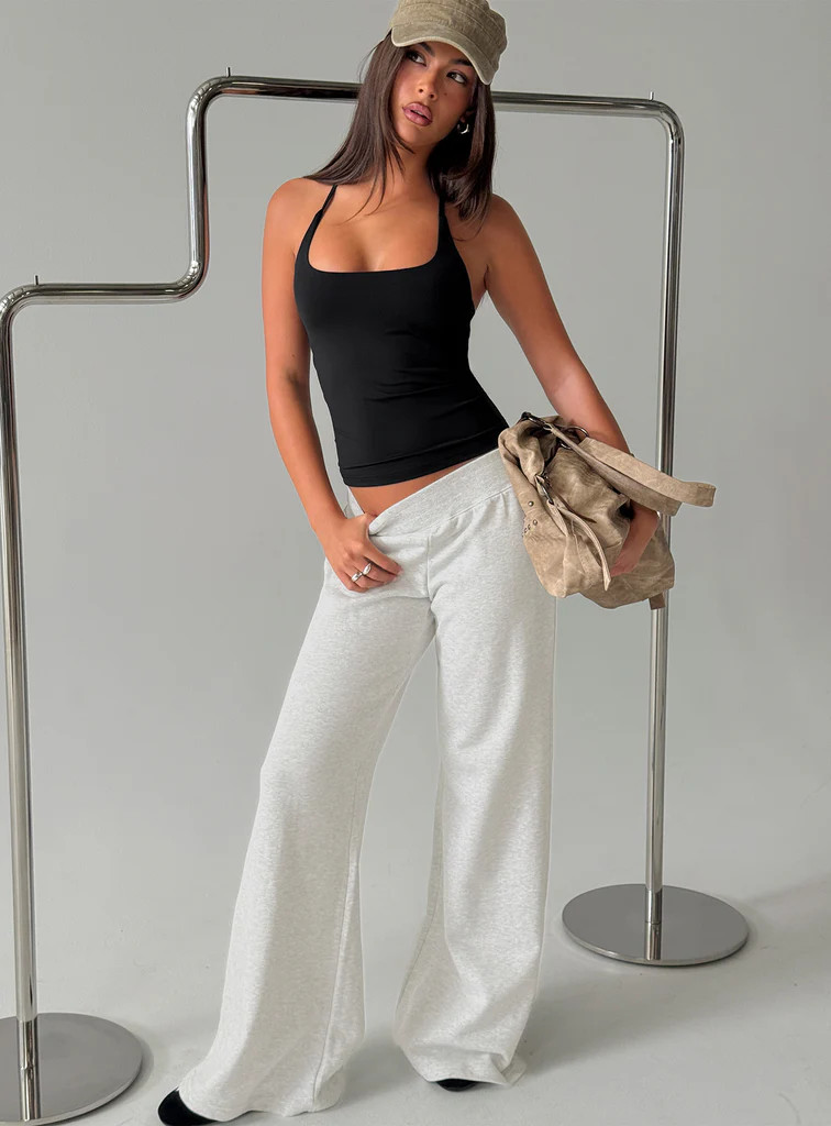 Summits Flared Track Pants Grey Marle | Princess Polly US