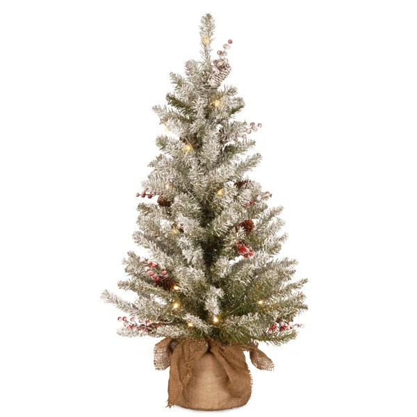 Dunhill Fir 3' Green Artificial Christmas Tree with 35 Clear/White Lights | Wayfair North America
