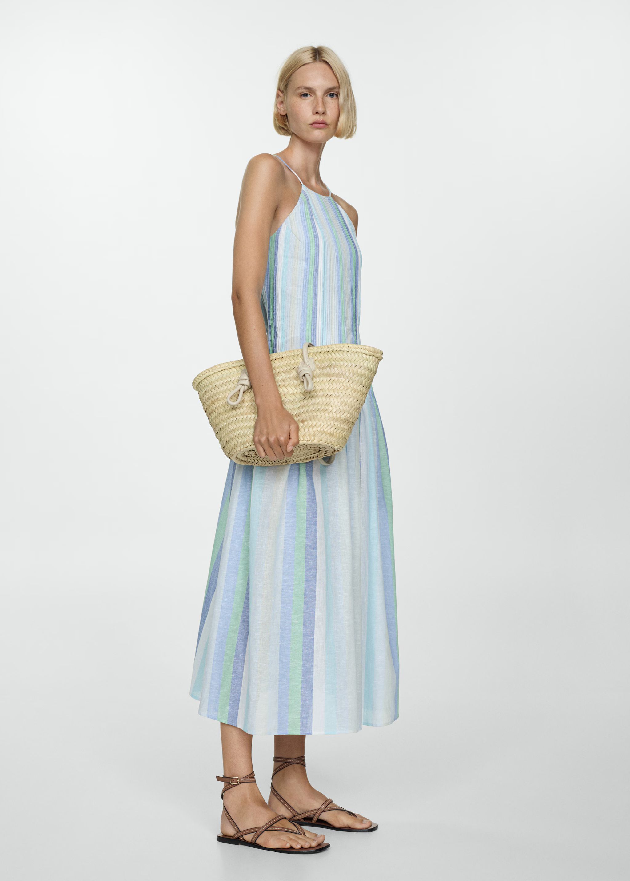 Striped linen dress | MANGO (US)