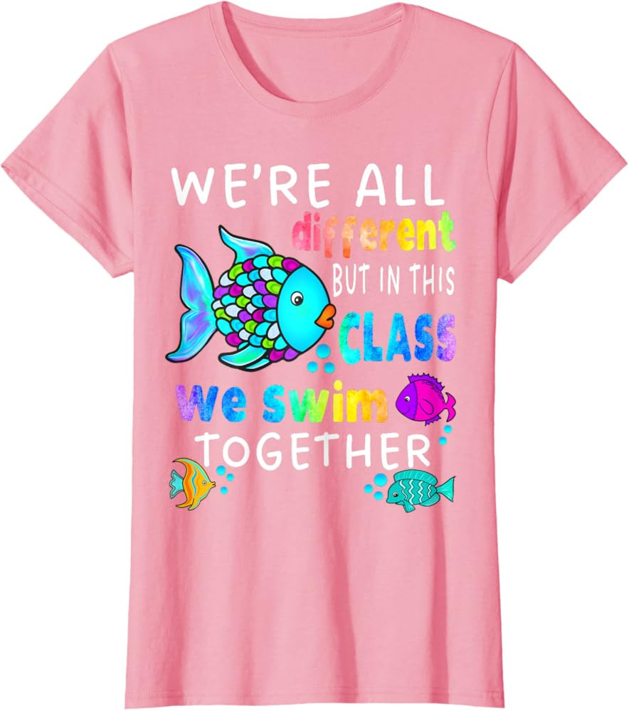 We're All Different But We Swim Together Elementary Teacher T-Shirt | Amazon (US)