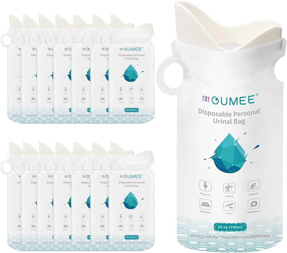 OUMEE 8/12/20/24 Pack 700ML Emergency Disposable Urinal Bags, Camping Pee Bags Unisex Urine Bag V... | Amazon (US)