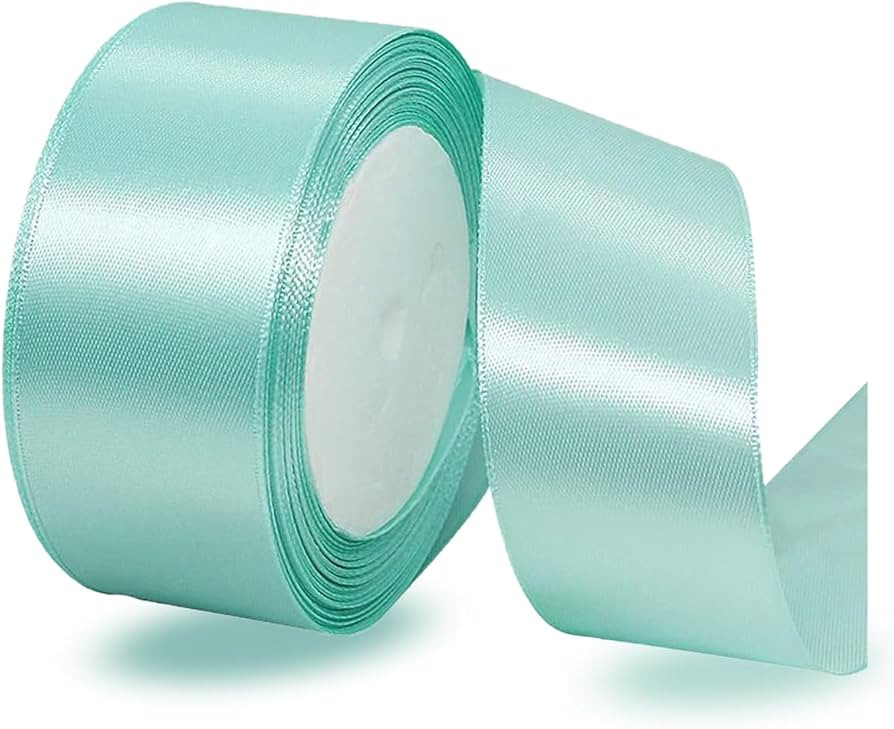 Mint Green Satin Ribbon 1-1/2 Inch x 25 Yards, Solid Color Fabric Ribbon for Gift Wrapping, DIY C... | Amazon (US)