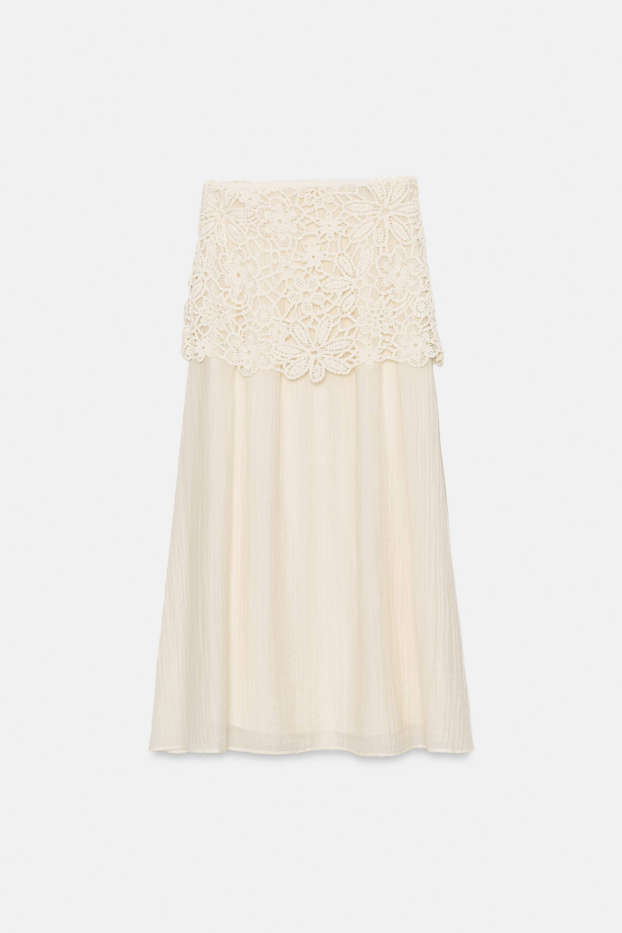 CROCHET COMBINATION MIDI SKIRT | Zara US