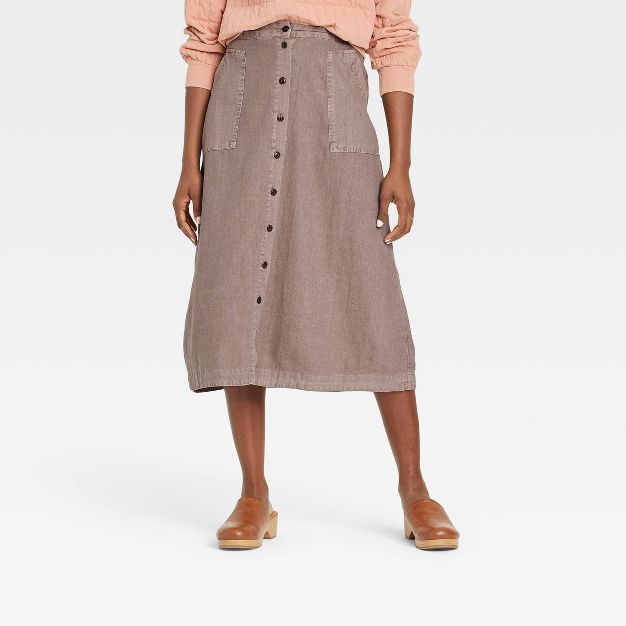 Women's Button-Front Utility Midi Skirt - Universal Thread™ | Target