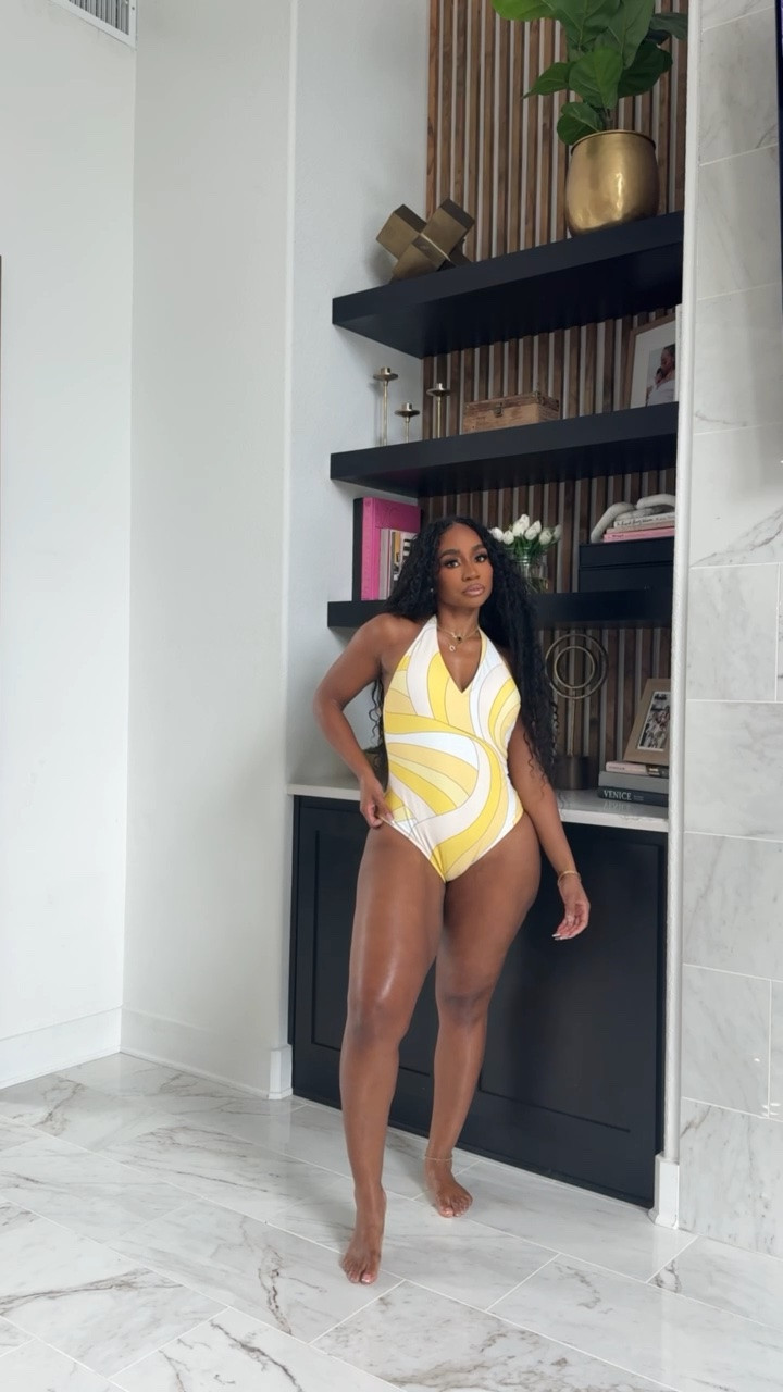 designer inspired print one piece swimsuit find! Affordable alternative!

#LTKSwim #LTKMidsize