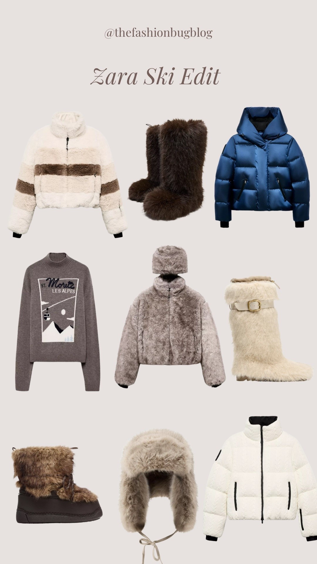 Zara ski edit skiwear 