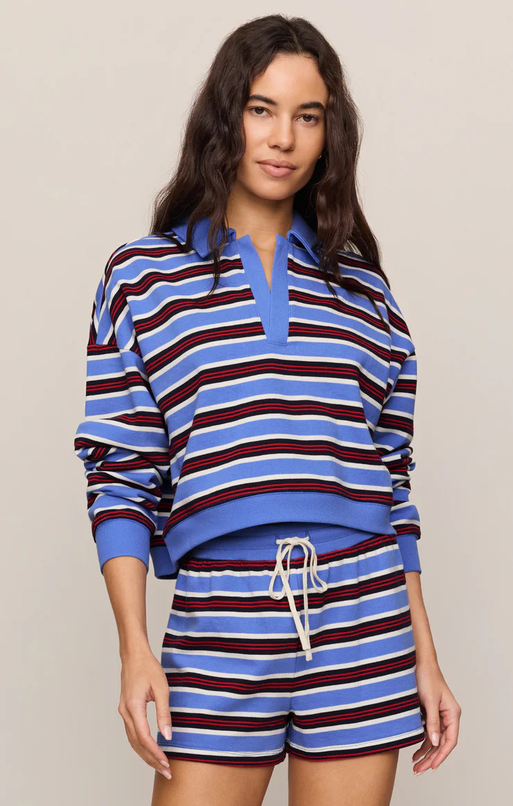Low Key Stripe Fleece Henley | Z Supply