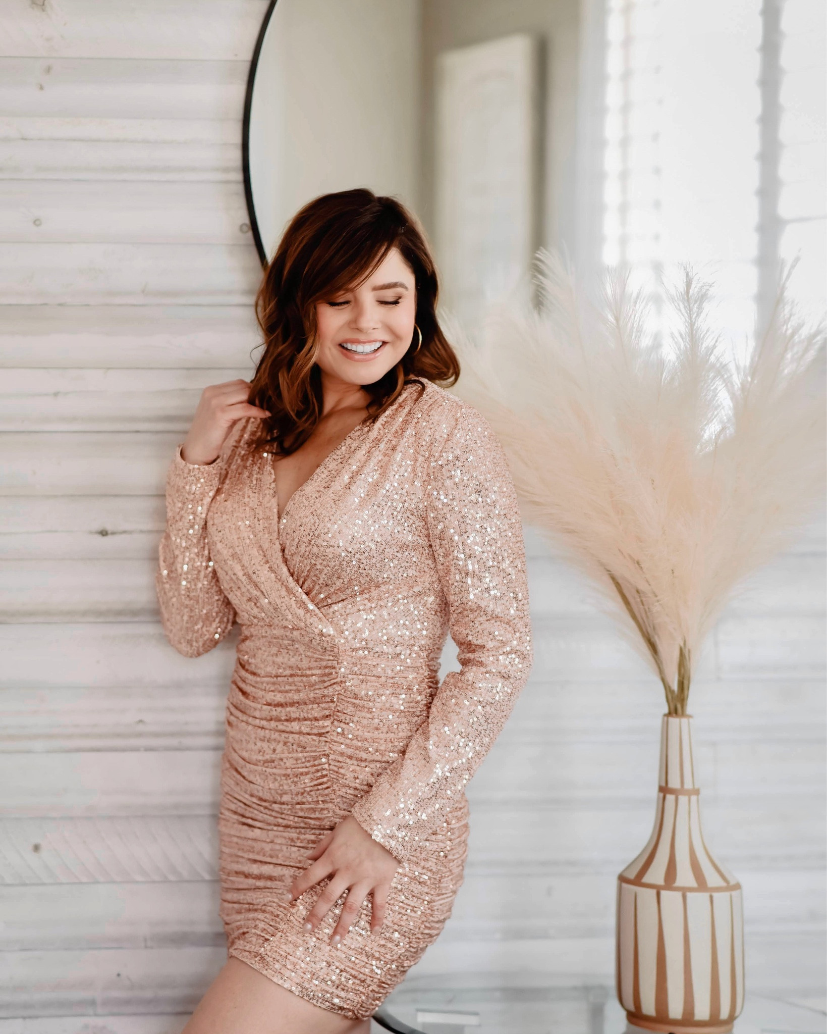 Rose gold sequin dress by chicwish  

#LTKwedding #LTKSeasonal #LTKunder50