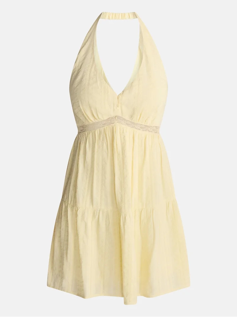 No Boundaries Halter Mini Dress, Women's XXS - XXL | Walmart (US)