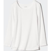Uniqlo - Kids' Heattech Scoop Neck Long Sleeved Thermal Top - White - 7-8Y - 7-8 Years (130cm) | UNIQLO (UK)
