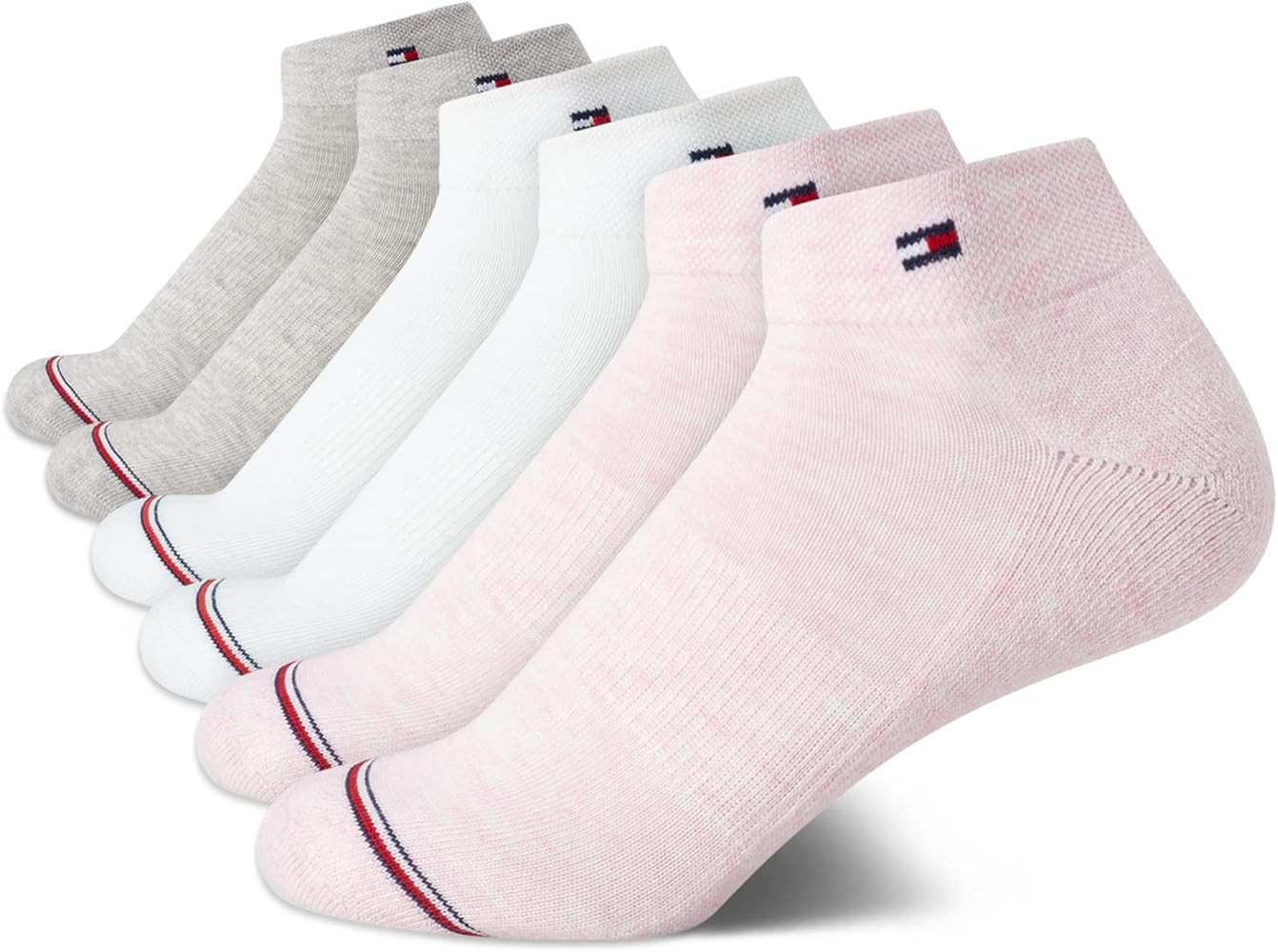 Tommy Hilfiger Womens Quarter Socks - 6 Pack Cotton Blend Cushioned Athletic Ankle Socks for Wome... | Amazon (US)