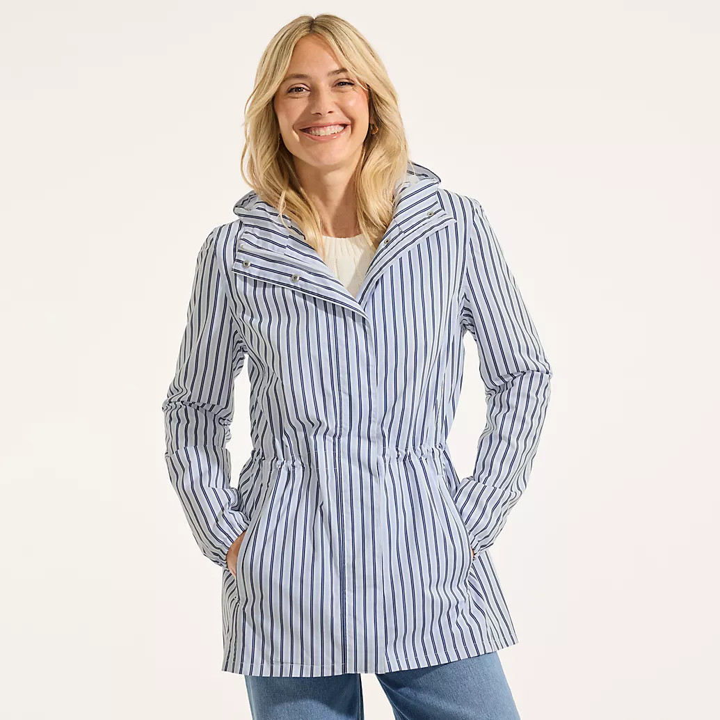 Women's Print Waterproof Hooded Packable Raincoat | Lands' End (US)