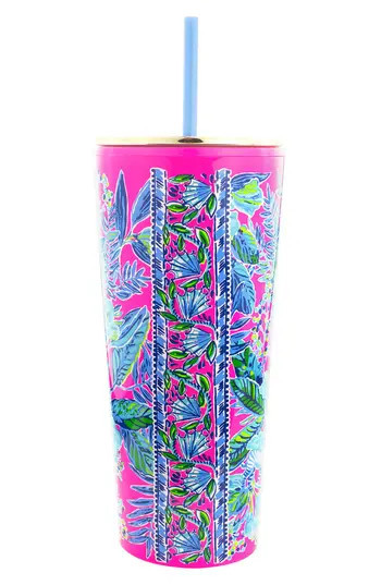 Lilly Pulitzer® Insulated Straw Tumbler in Pink at Nordstrom Rack | Nordstrom Rack