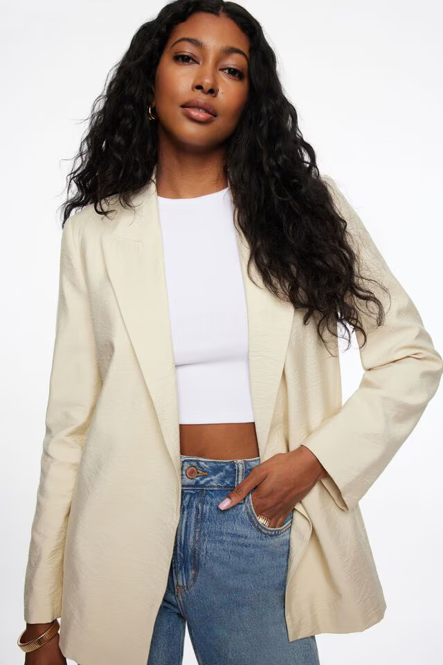 Athena Relaxed Open Blazer | Dynamite Clothing