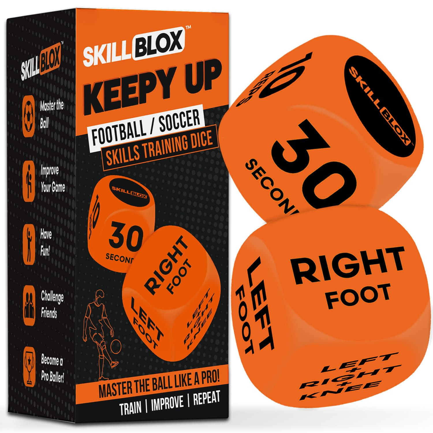 SKILL BLOX Football Keepy Up Training Dice (2 pcs) | Football Gifts for Boys & Girls 9-12 | Train... | Amazon (UK)