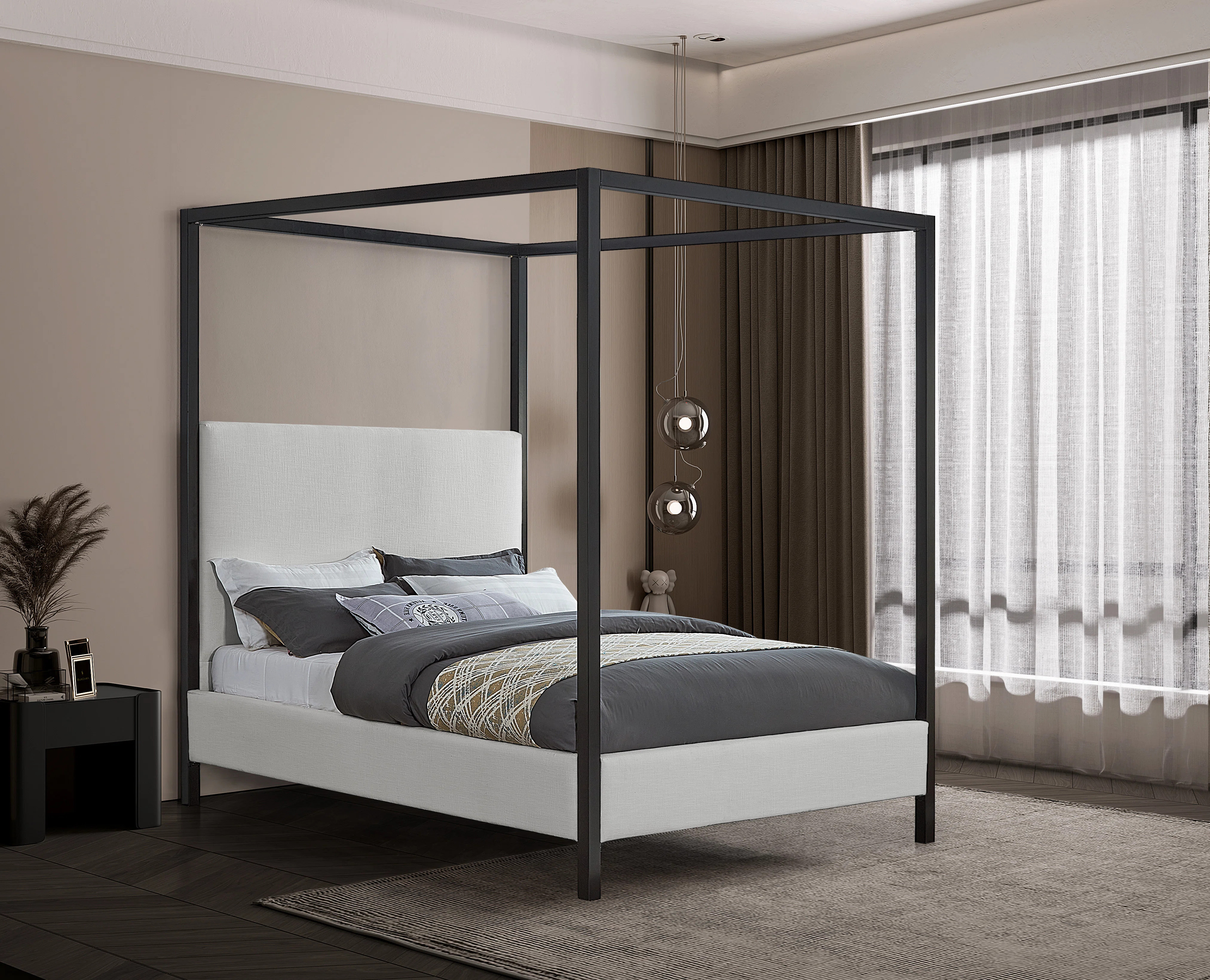 Upholstered Metal Canopy Bed | Wayfair North America